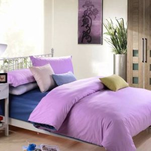 3pcs reversible comforter King size Bedspread (Lilac)