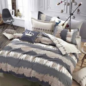 4pcs Reversible cotton bed sheets sets Double size