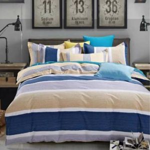 4pcs Reversible cotton bed sheets sets Double size