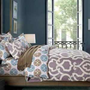 4pcs Reversible cotton bed sheets sets Double size