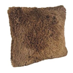 Brown Faux Fur Decorative Throw Pillow