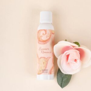 What Makes it Special: • Unique fragrances created in-house by a dedicated team of professional perfumers • Eco-friendly formula - with no petroleum-based propellants, phthalates, parabens or dyes • Instant freshness with just one spritz Fragrance: Summer Romance Fragrance Family: Fruity Fragrance Description: Floral blossoms mingle with sun-kissed passion fruit. Use and Care: • To use: Shake well, then spritz away! • Care: Keep out of reach of children. Avoid direct eye and skin contact. If contact occurs, flush thoroughly with cool water. Seek medical attention if irritation develops. Specifications Volume: 6 oz Package Weight (pounds): 0.8