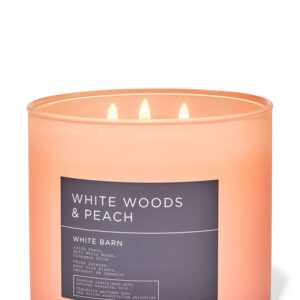 White Woods and Peach 3-wick Candle