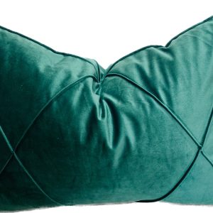 velvet green thrown pillow