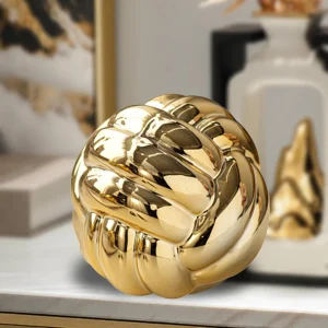 Knot-Statue-Sculpture-Ceramic-Figurine-Artwork-Creative-Yarn-Ball-Ornament-Gold