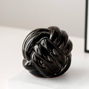 Knot-Statue-Sculpture-Ceramic-Figurine-Artwork-Creative-Yarn-Ball-Ornament-black