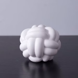 Knot-Statue-Sculpture-Ceramic-Figurine-Artwork-Creative-Yarn-Ball-Ornament-white