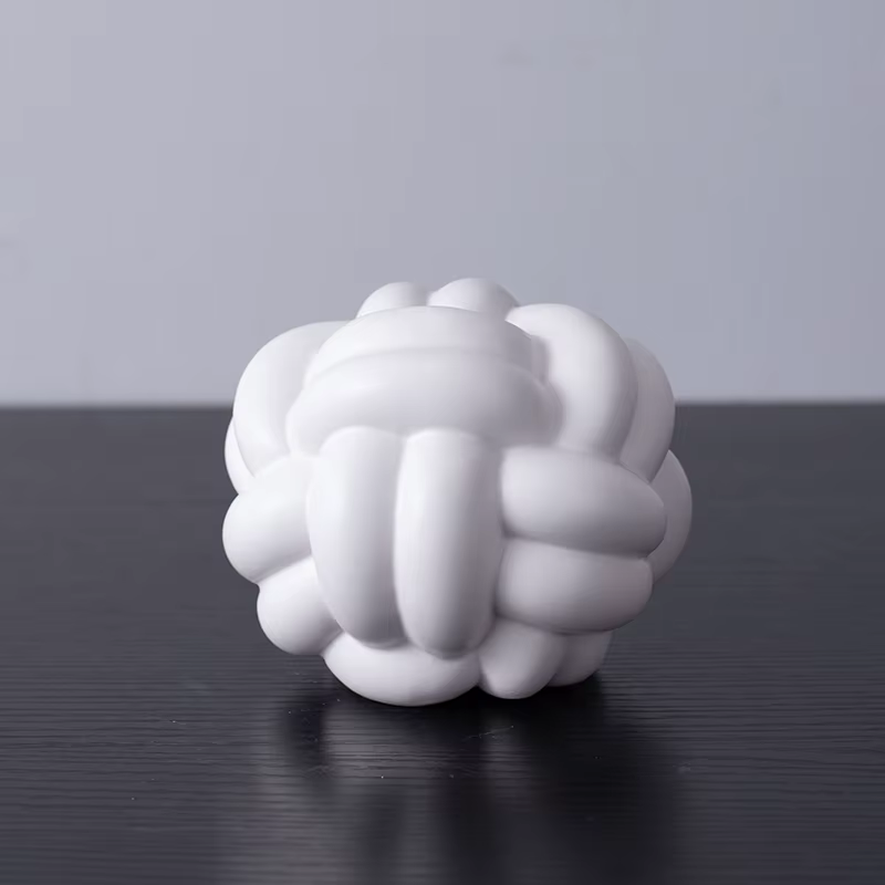 Knot-Statue-Sculpture-Ceramic-Figurine-Artwork-Creative-Yarn-Ball-Ornament-white