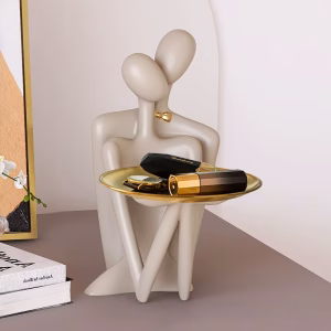 Modern-Abstract-Resin-Figure-Couple-Embracing-Sculpture-Tray-Storage