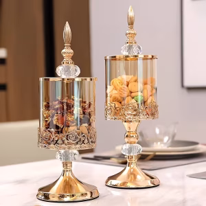 new light luxury glass candy jar