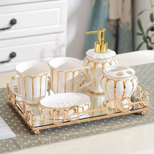 Serving-Tray-Decorative-Tray-Metal-Mirror-Tray-Golden-DD.
